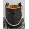Rustic Wooden Bucket Primitive Planter Water Wishing Well Pail with Rope Twine Handle Solid Wood Vintage Style – Enhance Your Home or Garden with Timeless Charm