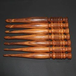 Rosewood Crochet Hooks with leather bag Set of 7, Wooden Crochet Hooks, Crochet Hook