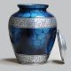 Funeral Cremation Urn | Human Ashes Cremation Urn | Sapphire Blue Cremation Urn | Affordable Adult Urn | , Large 10.5" | with Velvet Bag