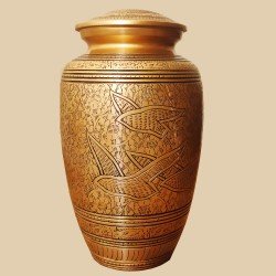 Golden Large Funeral Cremation Urn | Handmade Human Ashes Cremation Urn | Affordable Adult Urn Golden Large Funeral Cremation Urn | Handmade Human Ashes Cremation Urn | Affordable Adult Urn