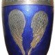 Angel Wings Handmade Large Funeral Cremation Urn | Handmade Human Ashes Cremation Urn | Affordable Adult Urn Blue or Brown