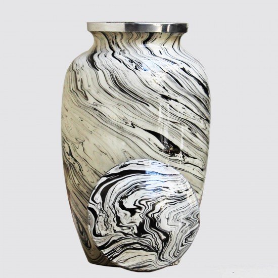 Funeral Cremation Urn | Human Ashes Cremation Urn | Marble/Stone Cremation Urn | Affordable Adult Urn with Velvet Bag