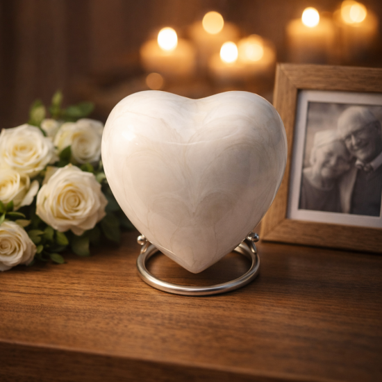 Yahavi - Funeral Cremation Urn Heart Shape | Human Ashes Cremation Urn | Heart Cremation Urn | Affordable Adult Urn