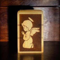 Handmade Wooden Angel Baby Urn Handmade Wooden Angel Baby Urn