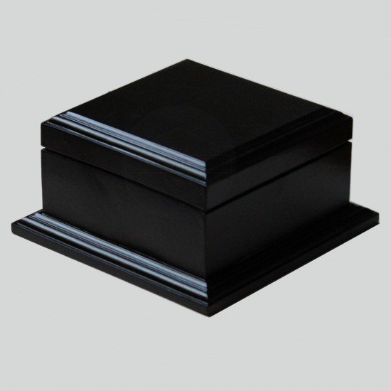 Royal Black and Natural Rosewood Handmade Wooden Urn Box | Beautiful Hardwood Funeral Cremation Ash Urn Memorial Box 