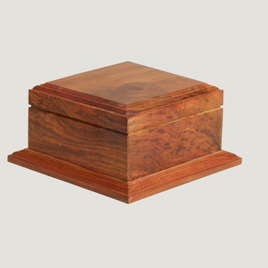 Royal Black and Natural Rosewood Handmade Wooden Urn Box | Beautiful Hardwood Funeral Cremation Ash Urn Memorial Box 