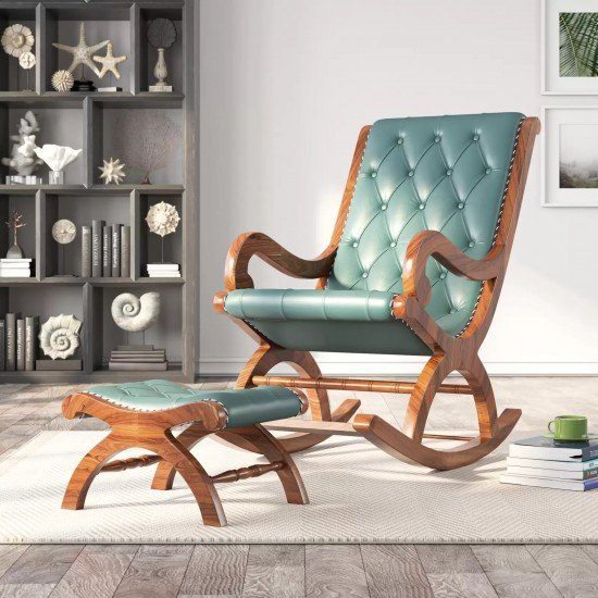 Teak Wood Handcrafted Furniture Wheel Chair Relaxing Chair Wooden Rocking Chair/Rocking chair for garden & outdoor Gift 