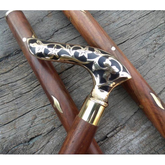 Walking Cane Designer handmade Victorian Men women wands-brass-walking stick-Wooden Wands-Walking Cane Gift 