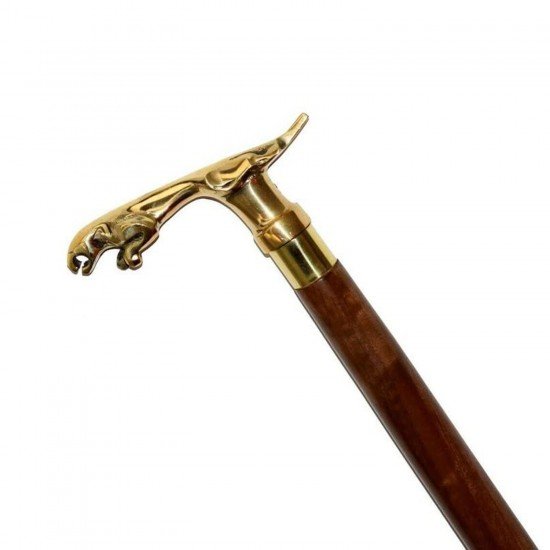 Walking Stick Made of Solid Brass Walking Cane for Wedding Ceremony Designer Brass Jaguar Head Handle