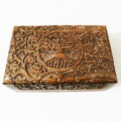 Tree of Life - Handmade Rosewood Urn Box | Beautiful Hardwood Funeral Cremation Ash Urn Memorial Box