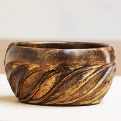 Yahavi - Antique Handmade Beautiful Wooden Yarn Bowl - Preventing Slipping and Tangles, Handmade Knitting Bowl, Gift for Knitting Lovers, Mother etc