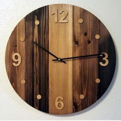 Handmade Rustic Style Wooden Wall Clock - Antique Analogue Wall Clock, Gift for Wedding, Anniversary, Birthday etc